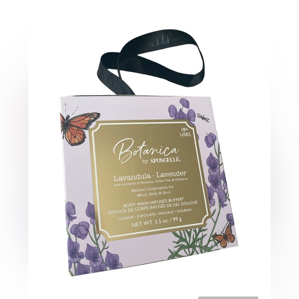 New Spongelle Botanicals Lavender Body Wash Infused Buffer Sponge Shower